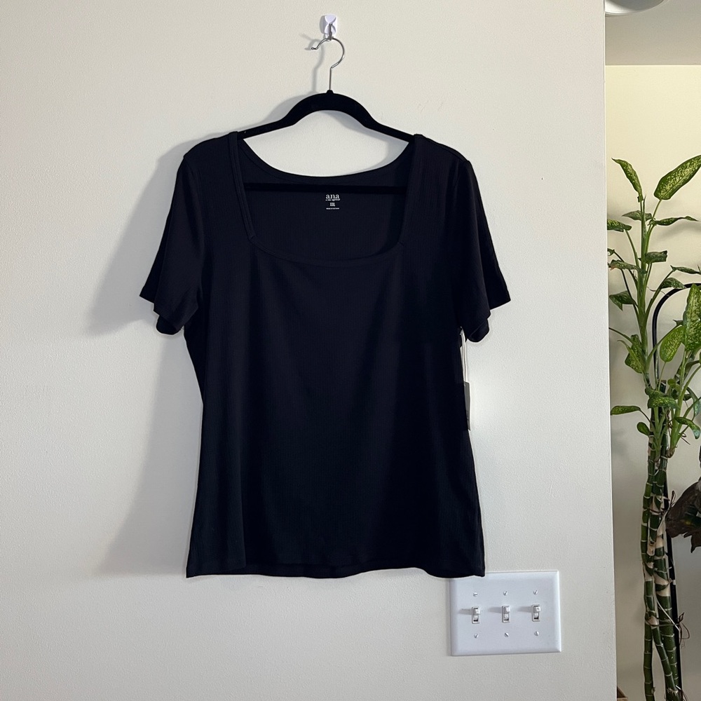 a.n.a Black Short Sleeve Tee
